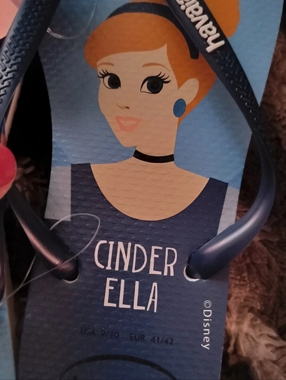 Havaianas Cinderella Navy and Light Blue Flip Flops - Picture 4 of 4